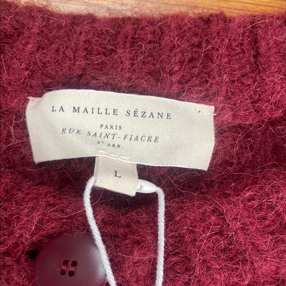 Sezane Emile cardigan in burgundy - Picture 3 of 5